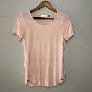 Calvin Klein Short Sleeve Round Neck Tee Blush Size Small